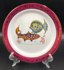 Piatto decorativo soprammobile muro parete pesce fantastici ESCHENBACH oro