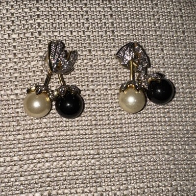 JBK Camrose & Kross Earrings Dangles Swarovski Crystal 3 Pair in One Black White