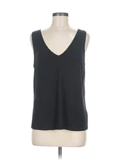 H By Halston Women Gray Sleeveless T-Shirt M