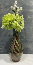 Murano Kunstglas Farbwirbel 13 cm hoch Vase mundgeblasen Glas Mid Century
