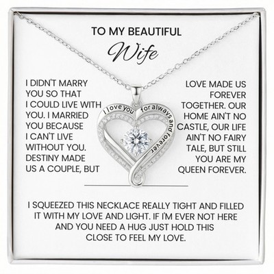 Wife Forever & Always Heart Necklace