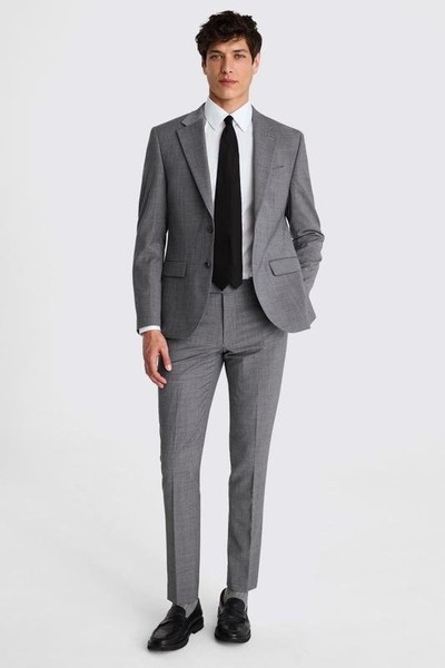 Men DKNY Suit Grey Wool 40/L/48