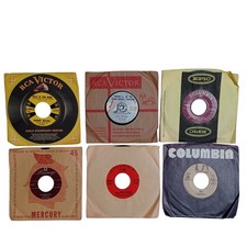 Lot of 6 Vintage 45 RPM 7" Vinyl Records w/ Original Company Sleeves RCA Decca