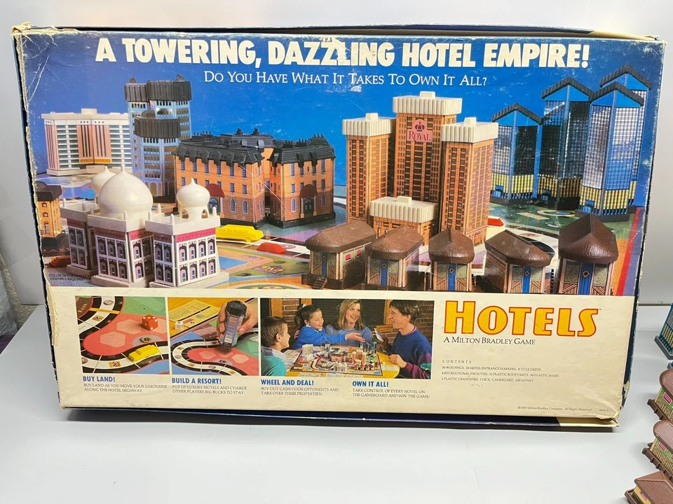 1987 Milton Bradley Hotels Board Game High-Rises Real Estate [Parts/Incomplete] - Image 3 of 4