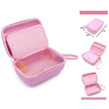 Stylish Pink Hard Shell Inhaler Case with Foam Lining - 7x5x3 Inches