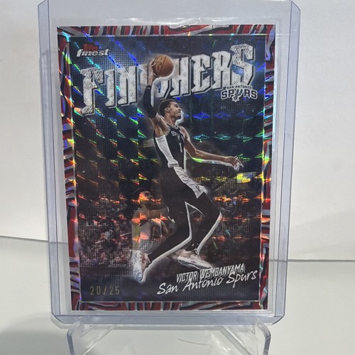 2025-26 Topps Finest Victor Wembanyama Finishers Black Red Geometric #/25 Spurs