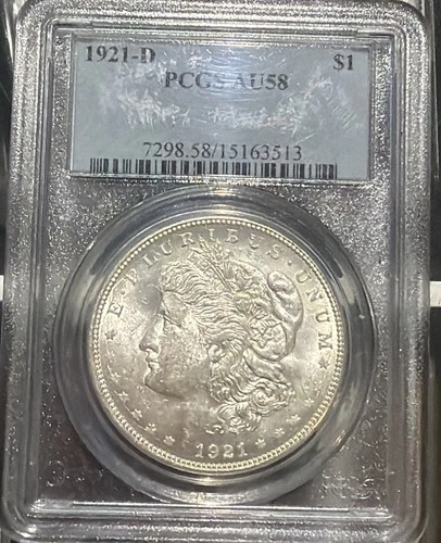 1921-D Morgan Silver Dollar, PCGS AU 58 Nice Collectible Coin For Denver Morgan