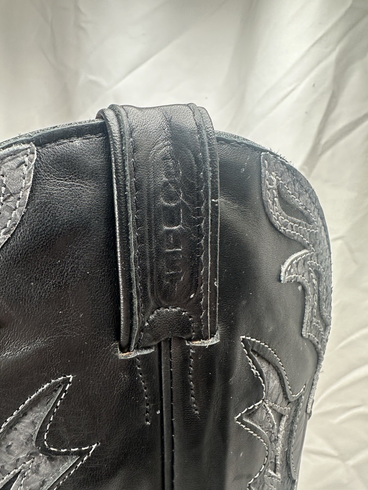 BOULET BOOTS Python Grey Black Leather Cowgirl Bo… - image 3