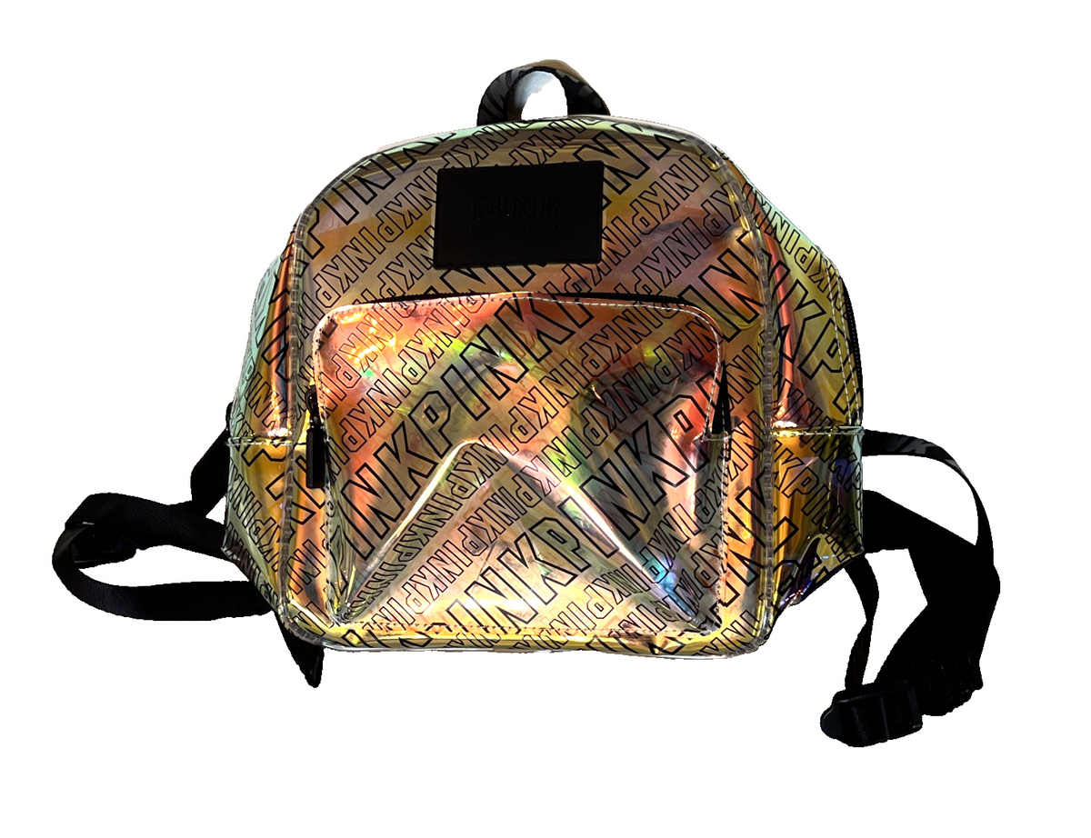 PINK Victoria\'s Secret Iridescent Backpack Clear Victoria Secret Pink Holographic | Mercari main image 3