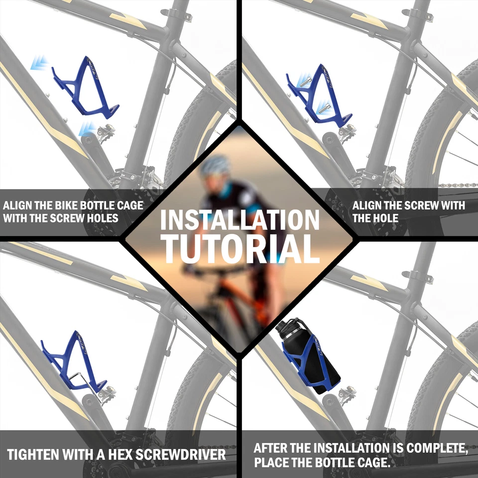 Jaula para botellas de agua para bicicleta portabotellas de agua ligero universal Foto 3 de 4