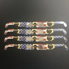 4 Pack of 2023 Solar Eclipse Paper Glasses; CE ISO Certified; Made in USA; New