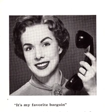 Bell Telephone System Pretty Lady's Favorite Bargain Vintage Print Ad 1955