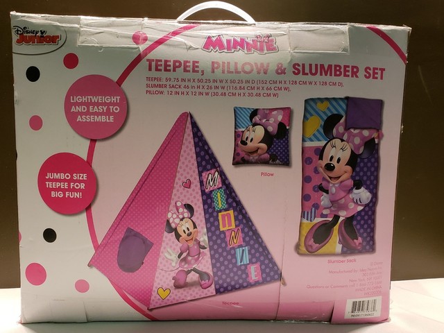minnie mouse tent and sleeping bag