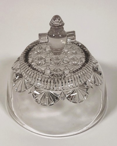 Antique EAPG Daisy Button Butter Dome Sun Purple Vintage Glass READ - Picture 2 of 7