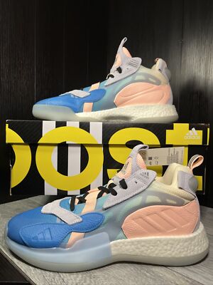 adidas Zoneboost BOOST  AeroBlue/Clear Orange  Basketball EG5887 Mens Size 12 US