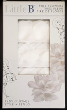 LITTLE B Pull Flowers WHITE ROSES - 3 Spools / 2yds Total