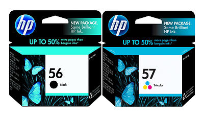 GENUINE NEW HP 56 57 Ink Cartridge 2-Pack for DeskJet  5150 5550 5850 9650 9680