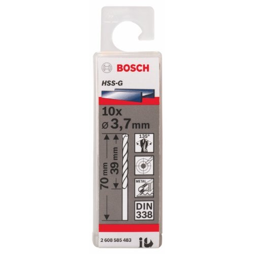 BOSCH 2608585483   Broca para metal HSS G DIN338: 3,7 x39 x70: 10 uds