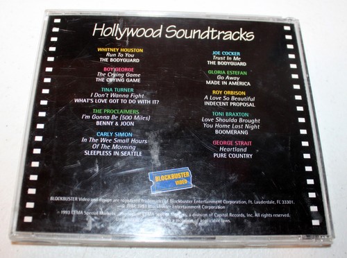Hollywood Soundtracks (CD, 1993, No Front Inlay) Bodyguard, Blockbuster Video - Picture 2 of 2