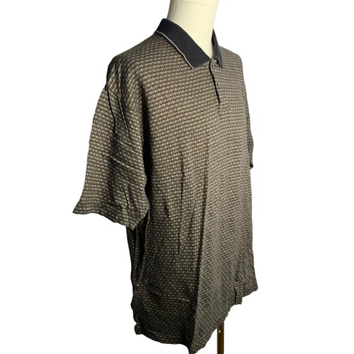 Vintage Henry Grethel Knit Polo Shirt L Black Mercerized Cotton Short Sleeves - Picture 5 of 6
