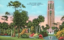 Vintage Postcard 1930's The Singing Tower Mountain Lake Sanctuary FL Florida