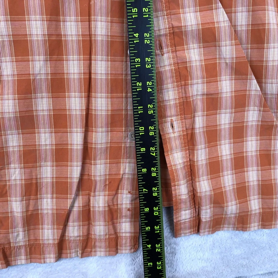 Bass Mens Shirt Size XXL Button Up Fishing Orange Plaid Short Sleeve Vintage - Image 3 of 4