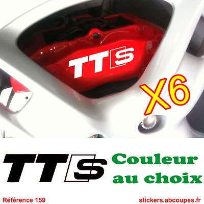 6 Stickers pour étriers de Frein TTS - Autocollants pour Audi TT Sline - 159