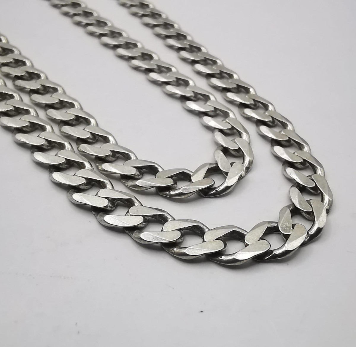 Vintage Sterling Silver 925 Signed Curb Chain Necklace