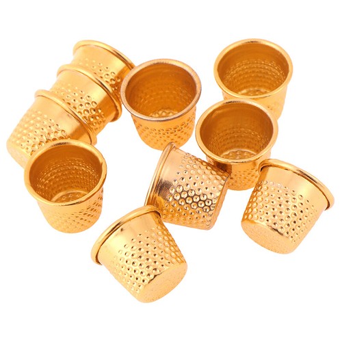 10pc Gold Finger Thimble Sewing Grip Finger Metal Shield Protectors Pin Need_$6 - Picture 3 of 8