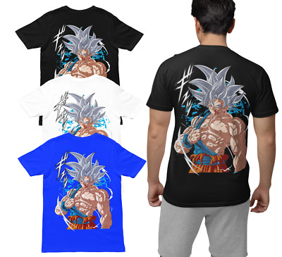 Dragon Ball Rücken Druck Groß Goku Vegeta Majin Buu Herren Bio T-Shirt S-XXXL