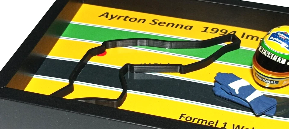 Ayrton Senna Helm 1:8 Formel1 Handmade Hommage 1.Mai 1994 Imola San Marino - Bild 3 von 4