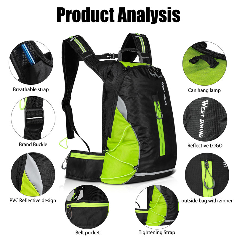 Zaino impermeabile WEST BIKING 16L per ciclismo foto 4