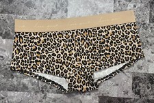 NWT VICTORIA'S SECRET PINK LEOPARD CHEETAH THICK LOGO WAISTBAND BOYSHORT PANTIES