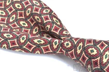 POLO RALPH LAUREN Red Geometric 100% Silk Mens Luxury Tie - 3.50"