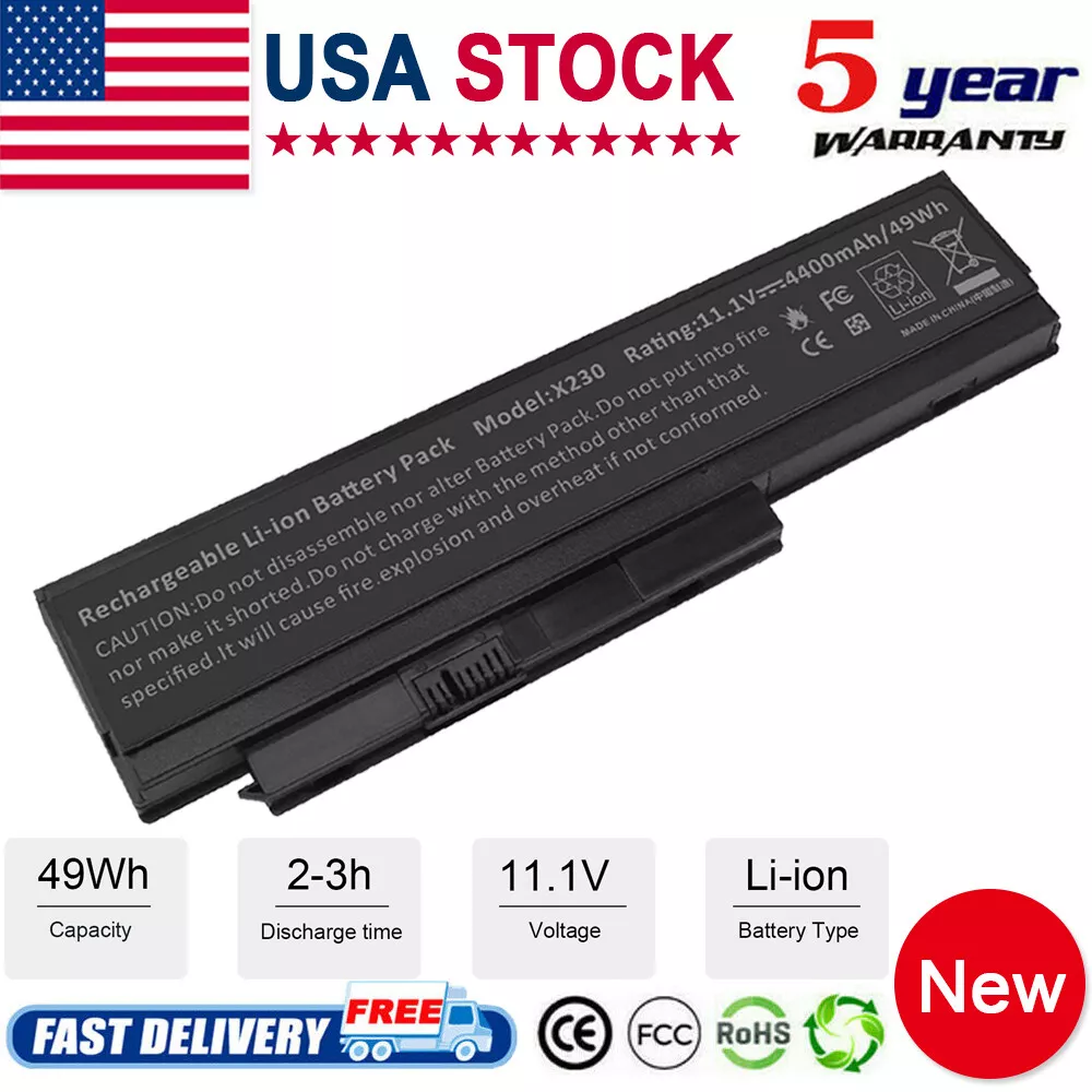 X230 X220 Battery 44+ 6 Cell 49Wh For Lenovo ThinkPad X230i X220i
