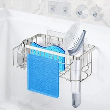 4-In-1 Sponge Holder for Kitchen Sink Kitchen Organizers and Storage with Adh...