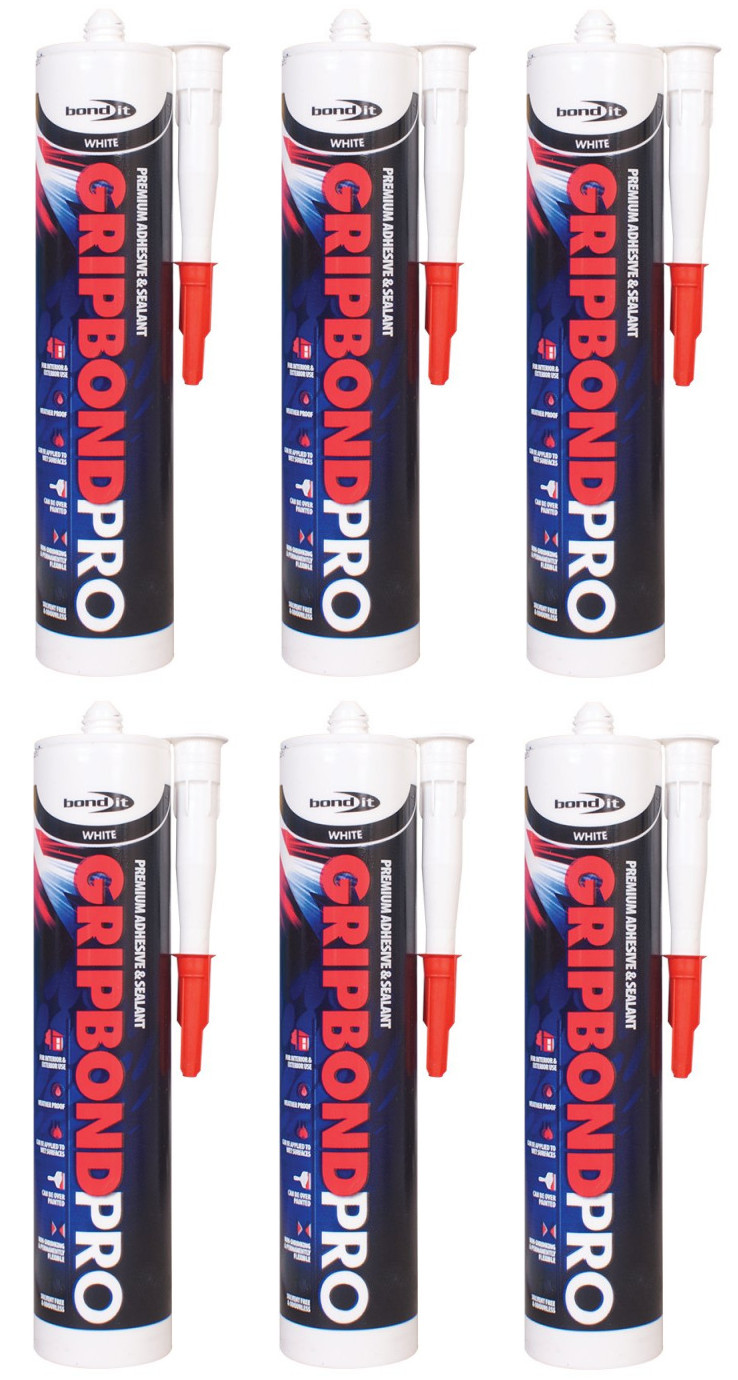 Bond It Grip Bond Pro Sealant & Adhesive White EU3  x 6