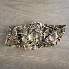 Vintage 1989 D Smith Brutalist Artisan Made Belt Buckle Signed