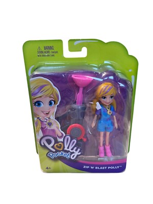 Polly Pocket Doll Zip n' Blast Polly Size Doll 3 1/2''  By Mattel NOS New 2018