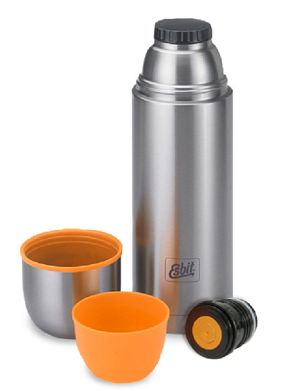 silver thermos flask