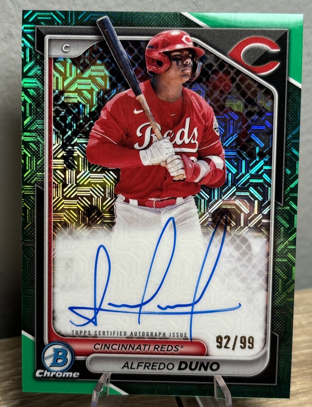 2024 Bowman Chrome Mega Alfredo Duno #BMA-AD Green Refractor Auto /99