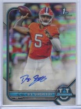 D.J. UIAGALELEI 2022 BOWMAN UNIVERSITY REFRACTOR 1ST PROSPECT CLEMSON AUTO
