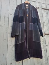 East Velvet Long Kimono Jacket Pagan Boho Hippie 1920's Art Deco L Uk 16 18