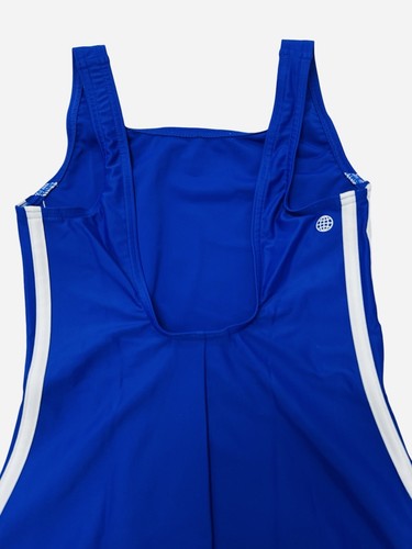 Adidas Girls Adicolor Athletic Swimsuit One-piece Blue/White Size S - Picture 5 of 8