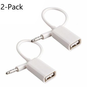 2x AUX to USB Adapter 3.5mm Male Aux 