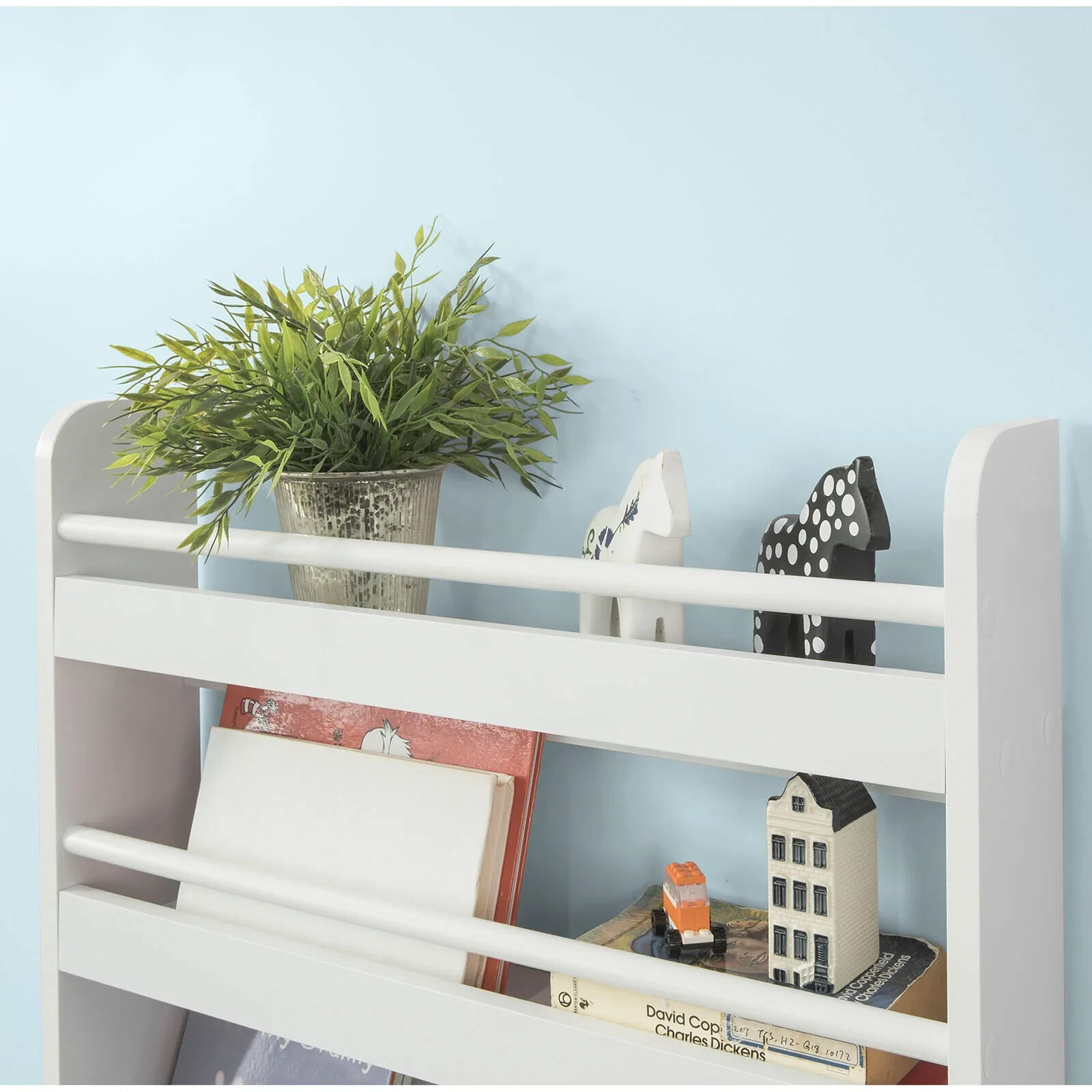 Wall Mounted Kids Bookcase 4 Shelves Montessori Furniture Children