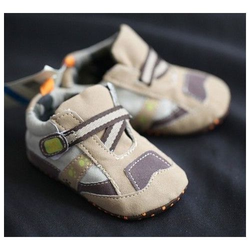SALE LAST FEW Baby Boys Brown Toned ZStrap Boys Sneaker Shoes Size 6