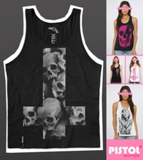 Pistol Boutique Women's Black casual SKULL CROSS Fashion Sleeveless Vest Top
