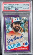 2019 Topps Archives Fan Favorites Jeff Reardon Auto Purple #ed 4/150 PSA 9 Expos