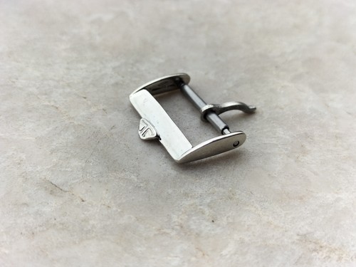 JAEGER LeCOULTRE VINTAGE STEEL WATCH STRAP BUCKLE FIBBIA ACCIAIO UHREN 16mm - Foto 1 di 5